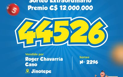 El premio mayor llega a Jinotepe con 12 millones